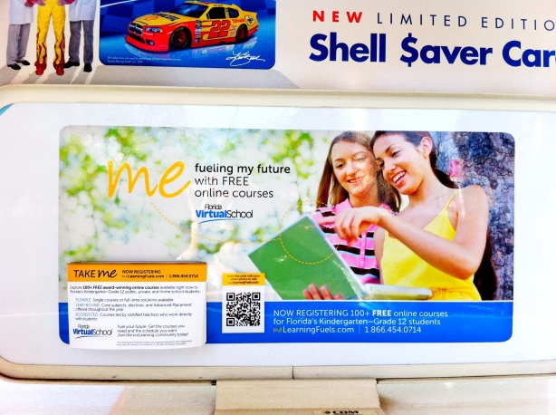 QR Code for Florida Virtual School at local Shell Gas Station