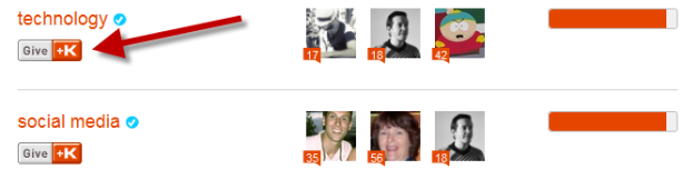 Klout Give +K