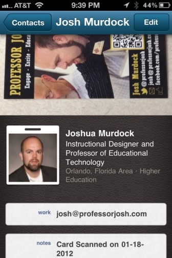CardMunch LinkedIn Professor Josh LinkedIn