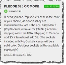 Kickstarter Pledge PopSockets