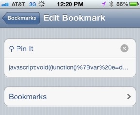Edit your Bookmark in iOS Safari