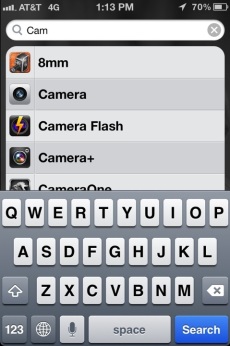 Search iPhone or iPad for Apps